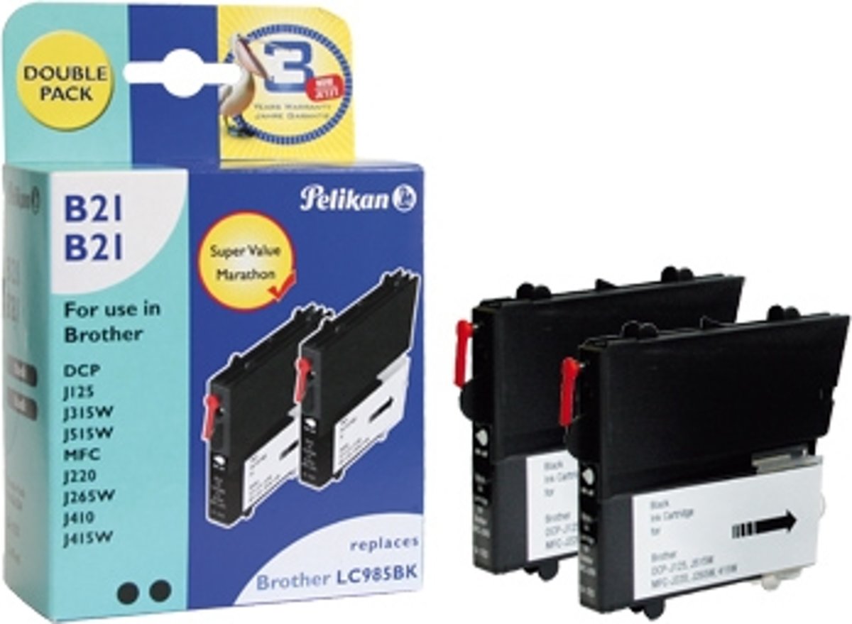 Pelikan LC985BK - Inktcartridge / Zwart / 2pack