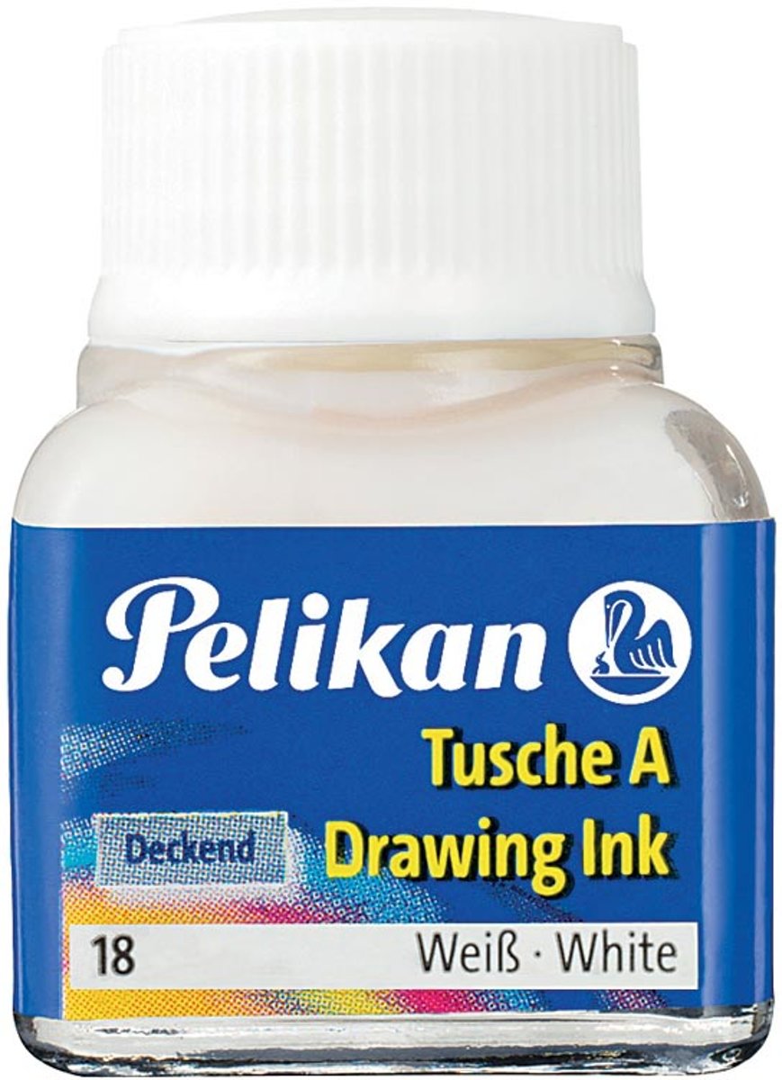 Pelikan Oost-Indische inkt wit flesje van 10 ml