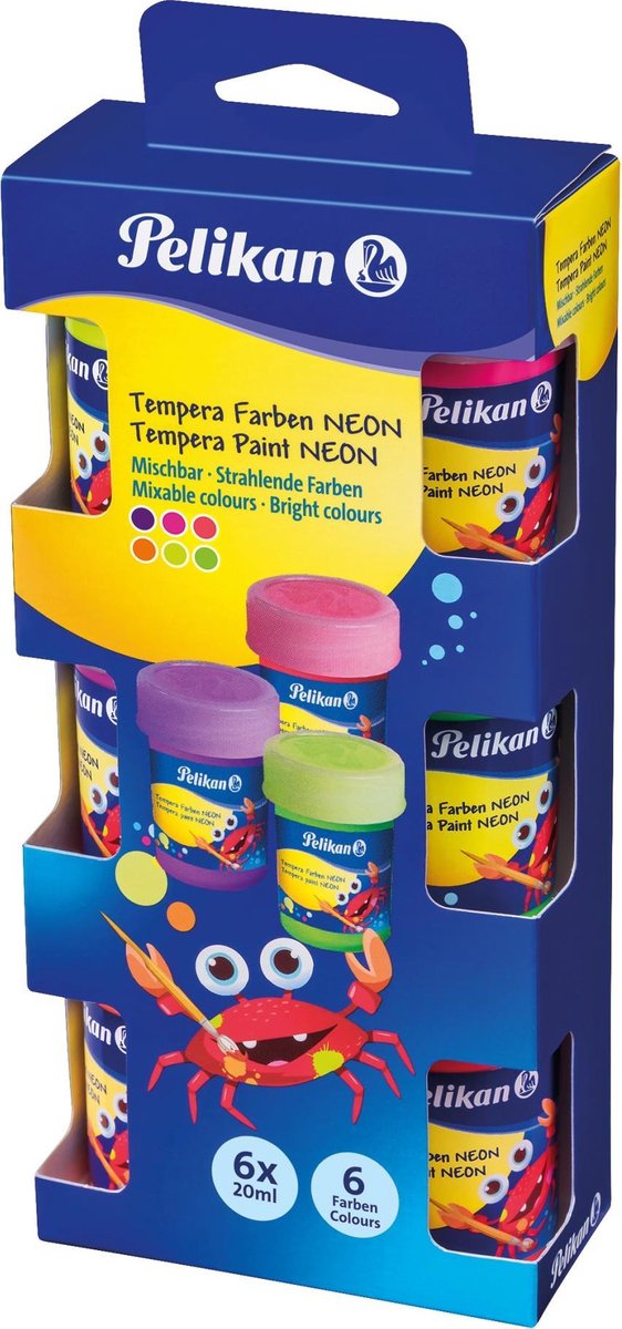 Pelikan Tempera Neon 740N Verf op waterbasis 20 ml 6 stuk(s)