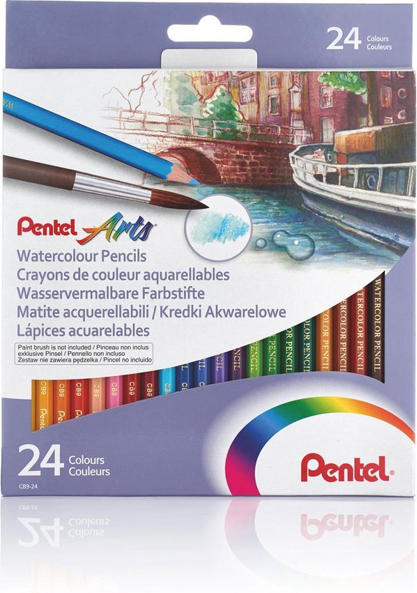 Pentel Aquarelpotloden - set van 24 potloden