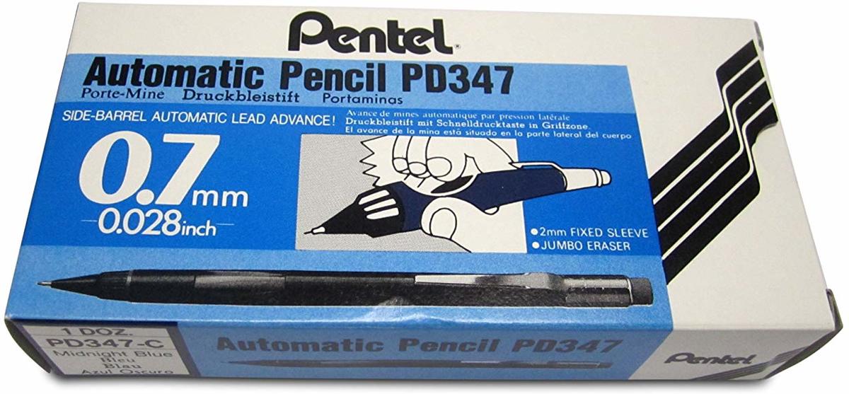 Pentel quicker clicker pd347-c midnight blue 0.7mm automatic mechanical 12 pencils, - 1 Dozen.