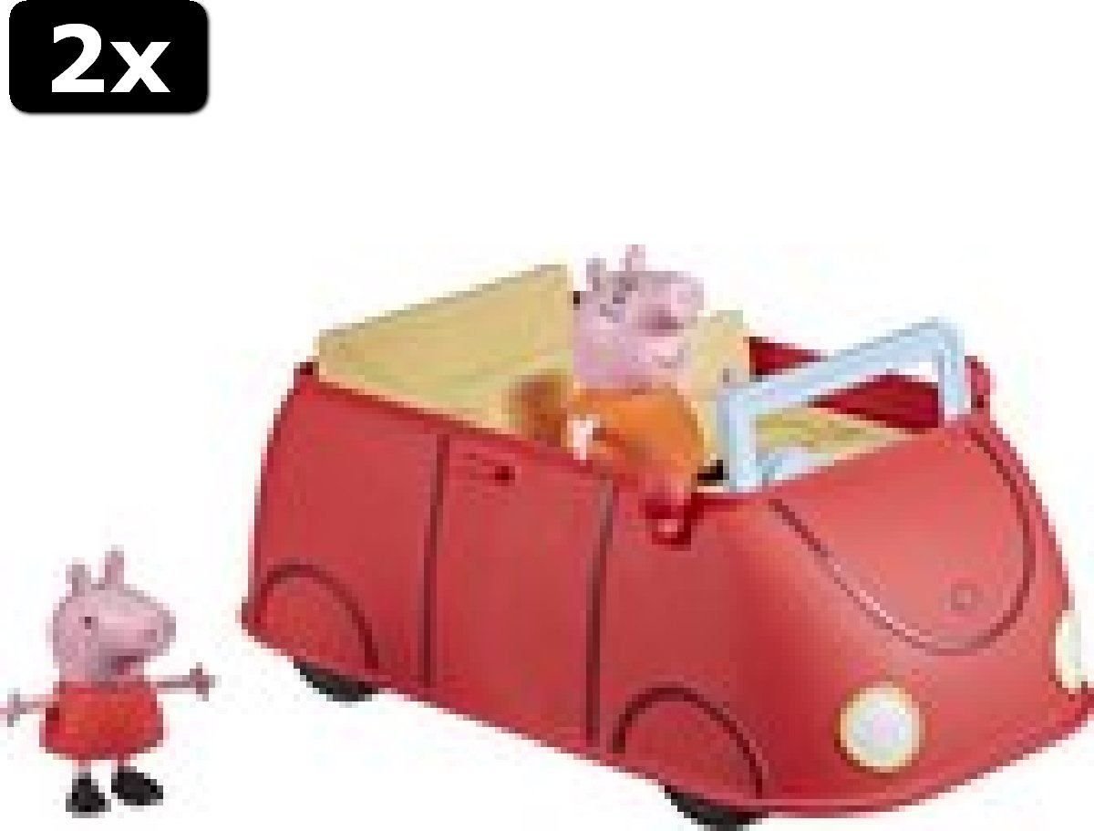 2x Peppa Pig - Peppas Rode Auto - Speelfiguur