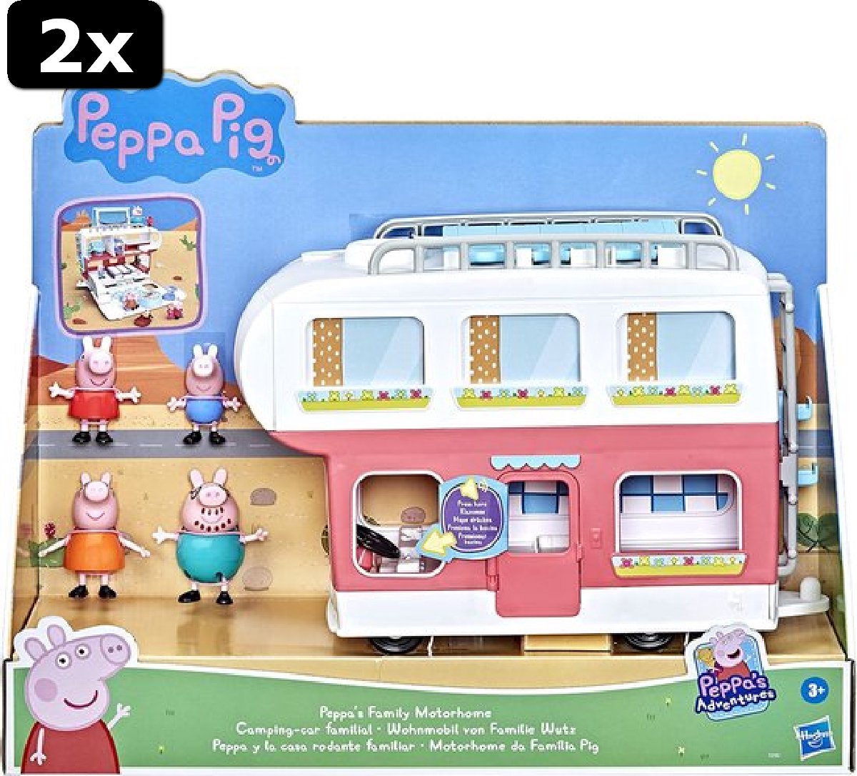 2x Peppa Pig Peppas Camper - Speelfiguur