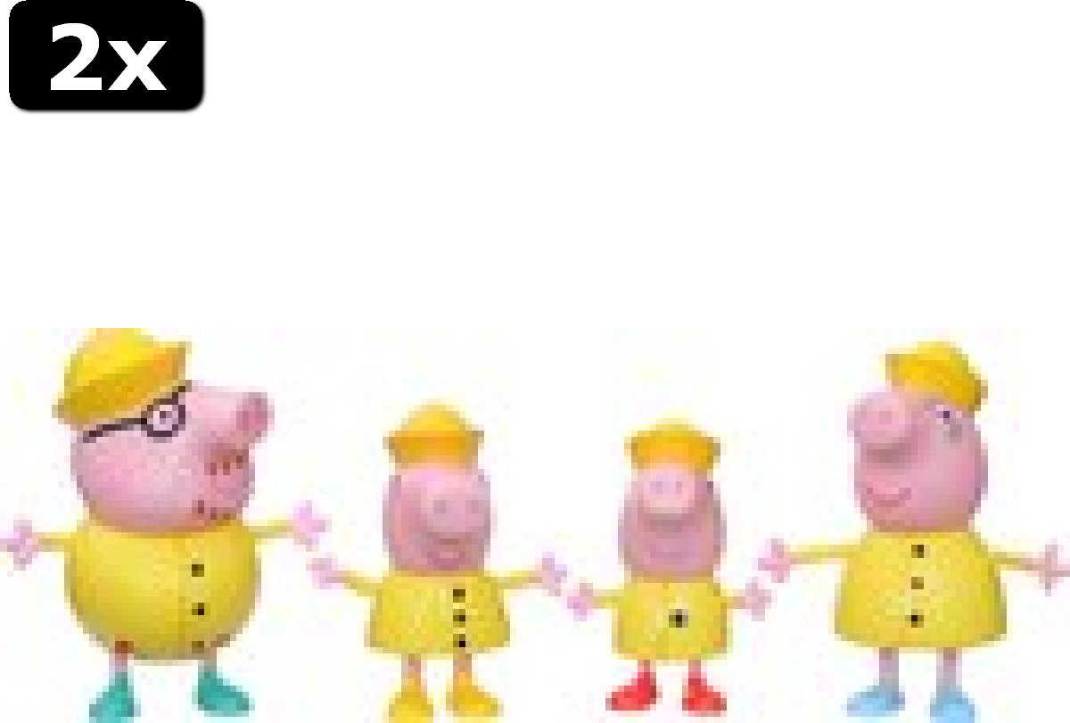 2x Peppa Pig Peppas Familie Regenachtige Dag - Speelfiguur