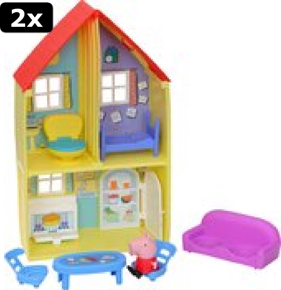 2x Peppa Pig Peppas Huis Speelset - Speelfiguur