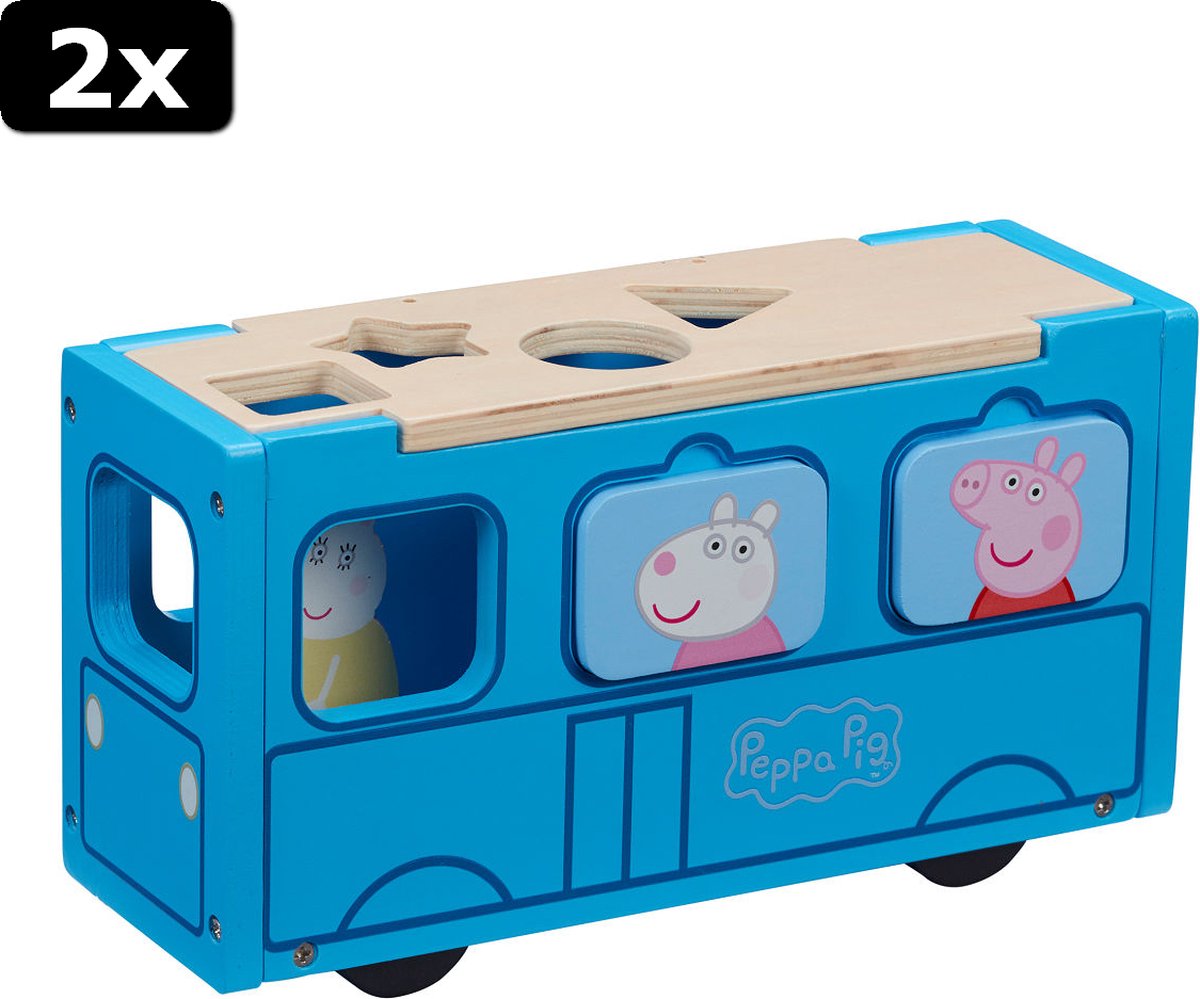 2x Peppa Pig Schoolbus vormenstoof