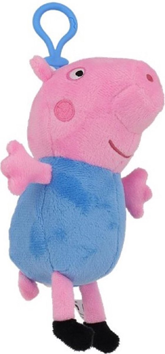 Peppa Pig - Knuffel George - ophangclip en vakje voor muntjes met rits