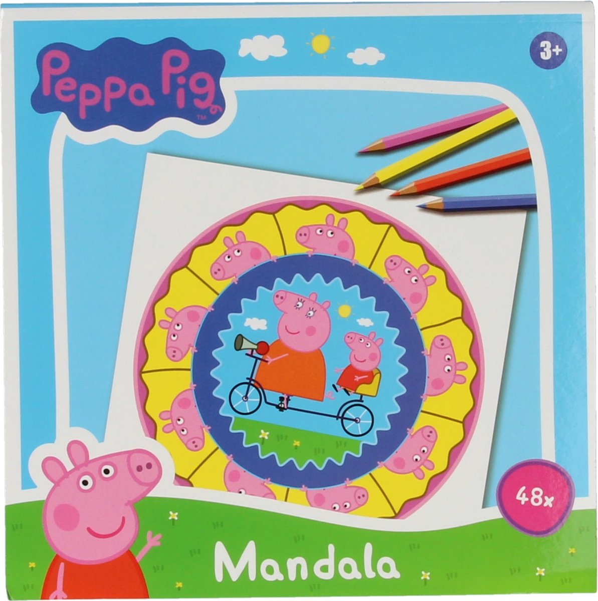 Peppa Pig Mandala – Kleurboek – tekenen – Kleurboek voor volwassenen en kinderen – Peppa pig