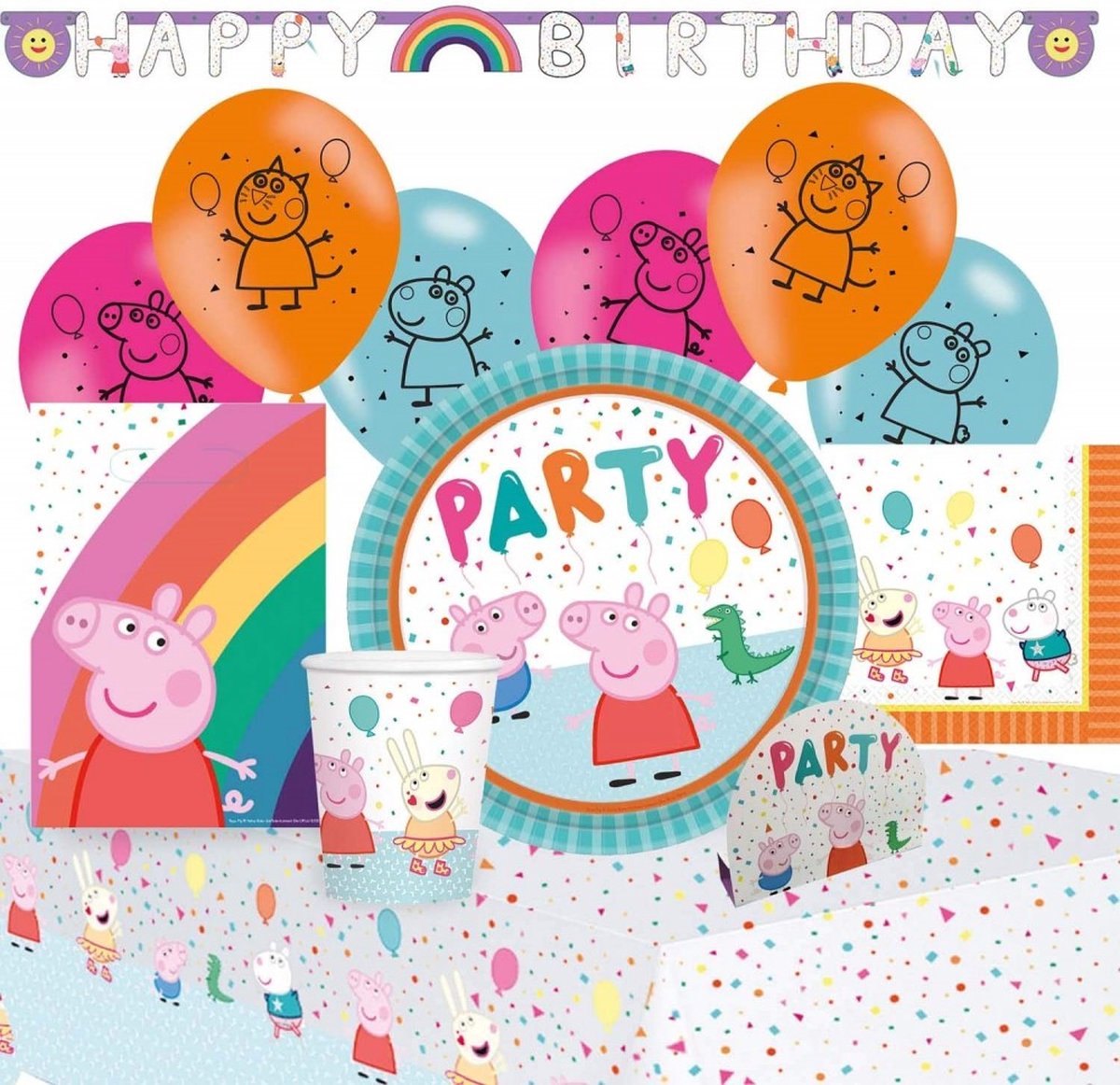 Peppa Pig Thema Feest Set 56-delig - Party Set - Verjaardag Set