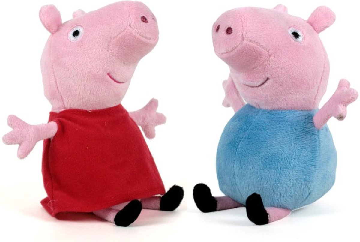 Peppa Pig knuffel pakket - Peppa en George – 28 cm groot – Ideaal cadeau - Officiële merklicentie en CE-keurmerk