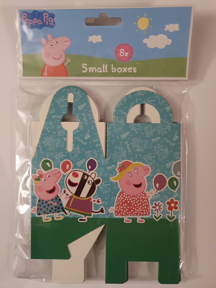 Peppa pig uitdeelbakjes Papier-groen - 6,5 x 10 cm - 8 Stuks - Verjaardag - Feestjes - Party -