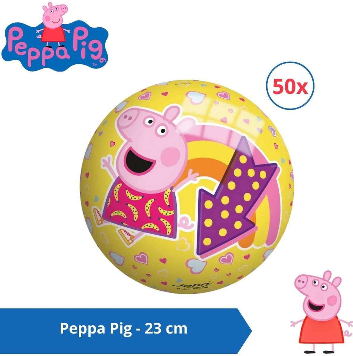 Bal - Voordeelverpakking - Peppa Pig - 23 cm - 50 stuks