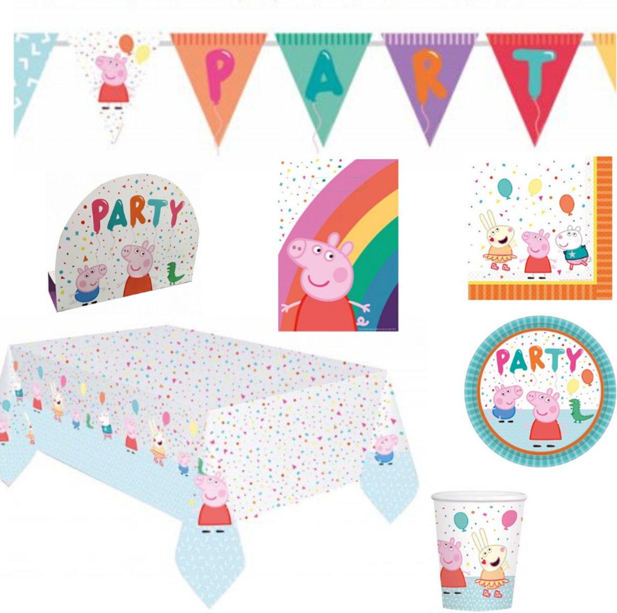 Peppa Pig verjaardags/ feest pakket, 8 personen