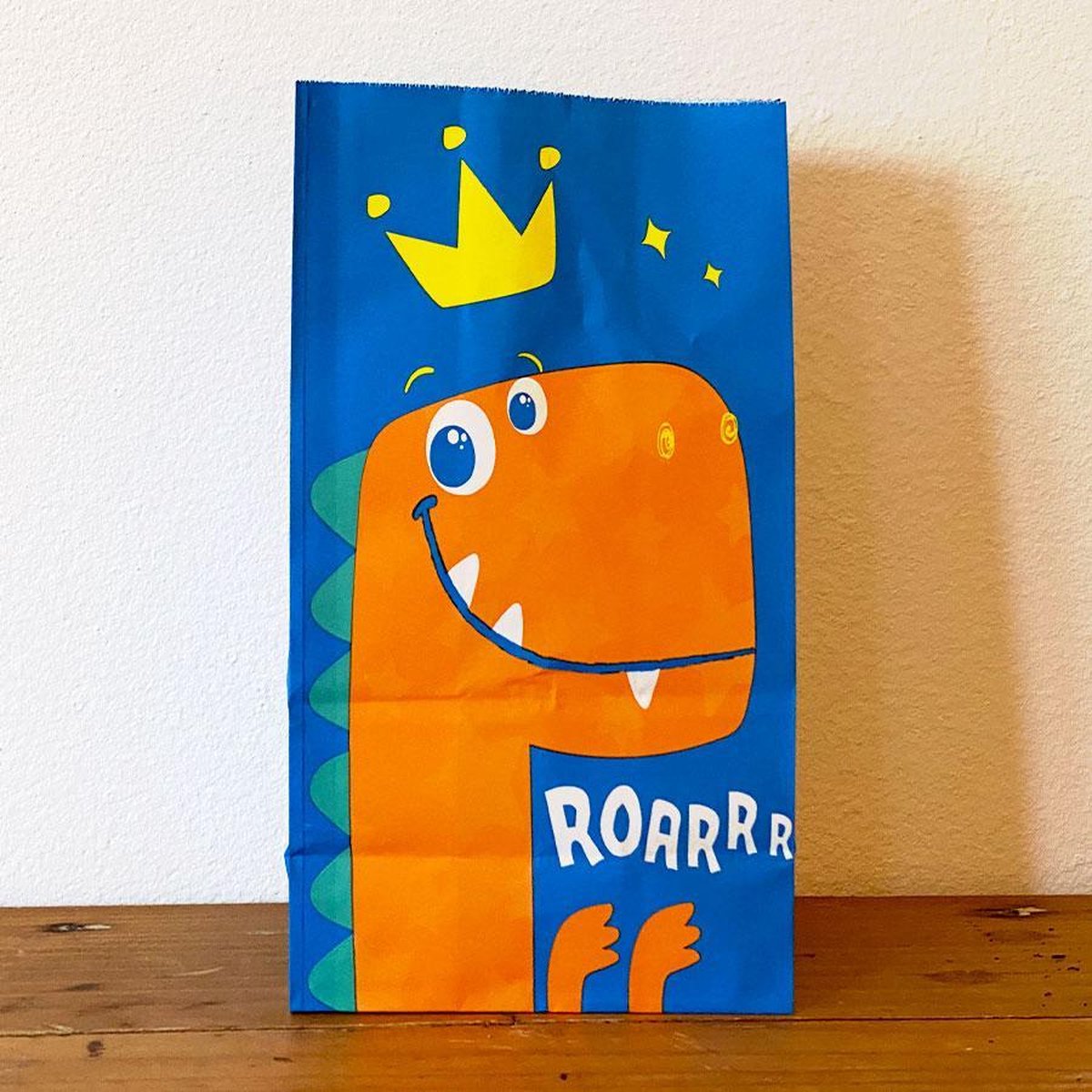 10 x Dino zakjes - Roarrr - Traktatie zakjes - Dino feestje - 10 x Dino zakjes voor traktatie school of kinderfeestje