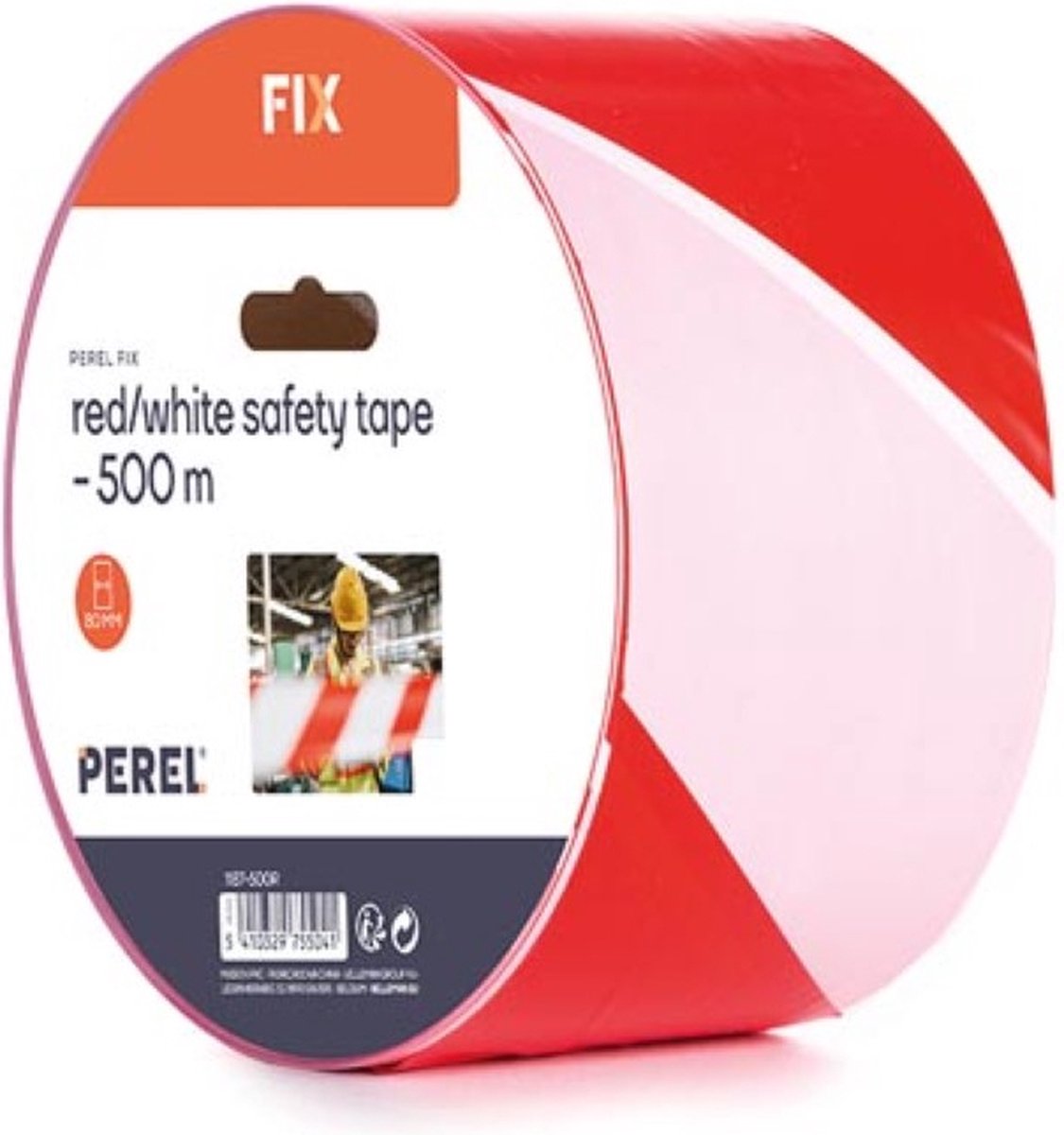   Afzetlint op rol 500 m, ideaal voor tijdelijke afzettingen en evenementen, rood/wit