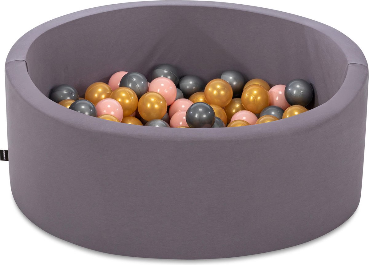 Ballenbak babys - Grijs - 150 ballen in de kleuren Goud, Grijs en Roze - Ballenbak baby - Ballenbakken - Ballenbak baby - Perfecthomeshop