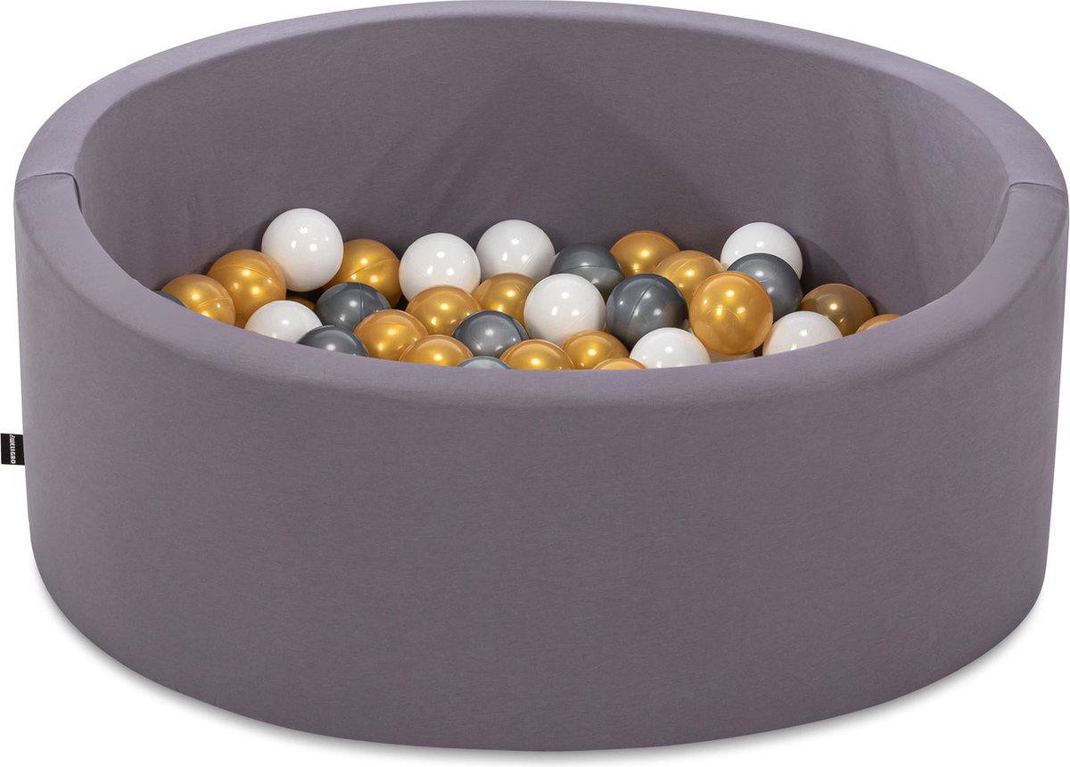 Ballenbak babys - Grijs - 150 ballen in de kleuren Goud, Grijs en Wit - Ballenbak baby - Ballenbakken - Ballenbak baby - Perfecthomeshop