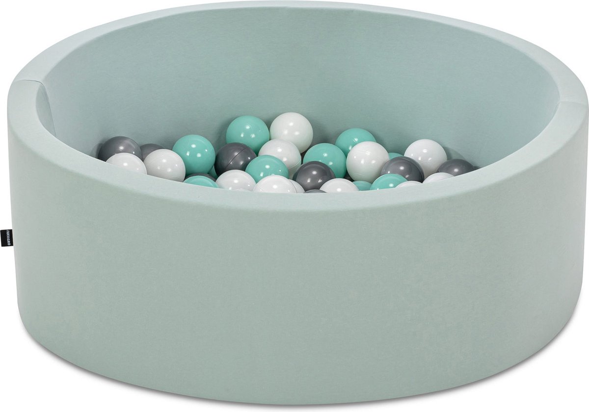   babys - Mint - 150 ballen in de kleuren Mint, Wit en Grijs -   baby -  ken -   baby -  