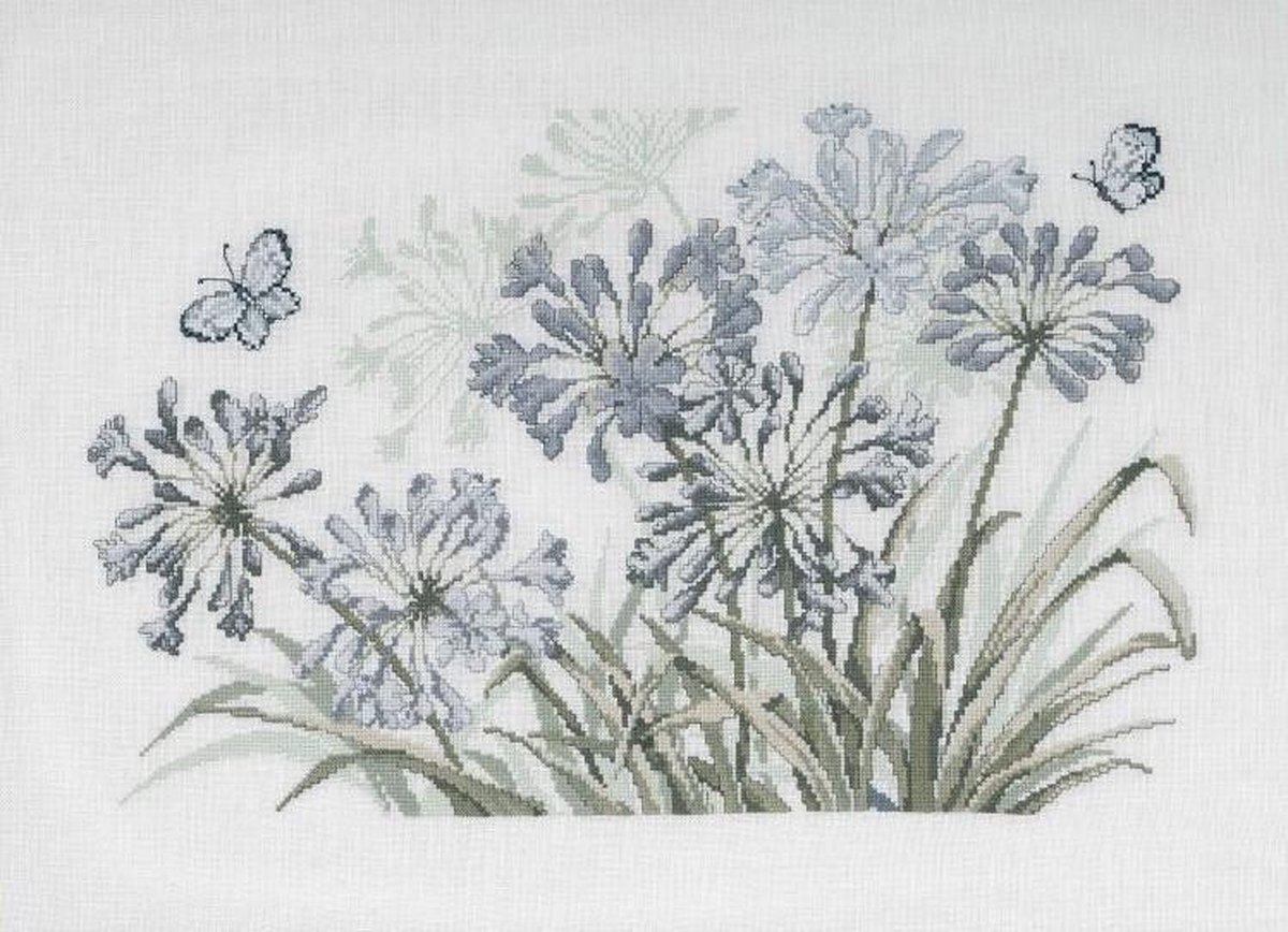 Borduurpakket Grey Agapanthus - Permin