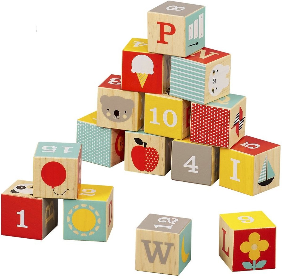   Bouwblokken Abc Hout 15-delig