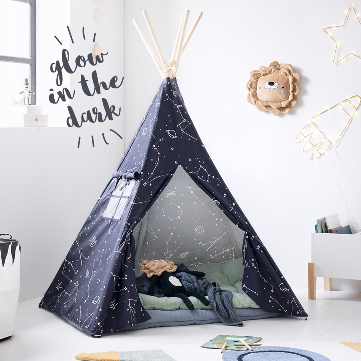 Petite Amélie Tipi   - Kinderspeelgoed - H:1.6m ⌀:1.3m - Zwart