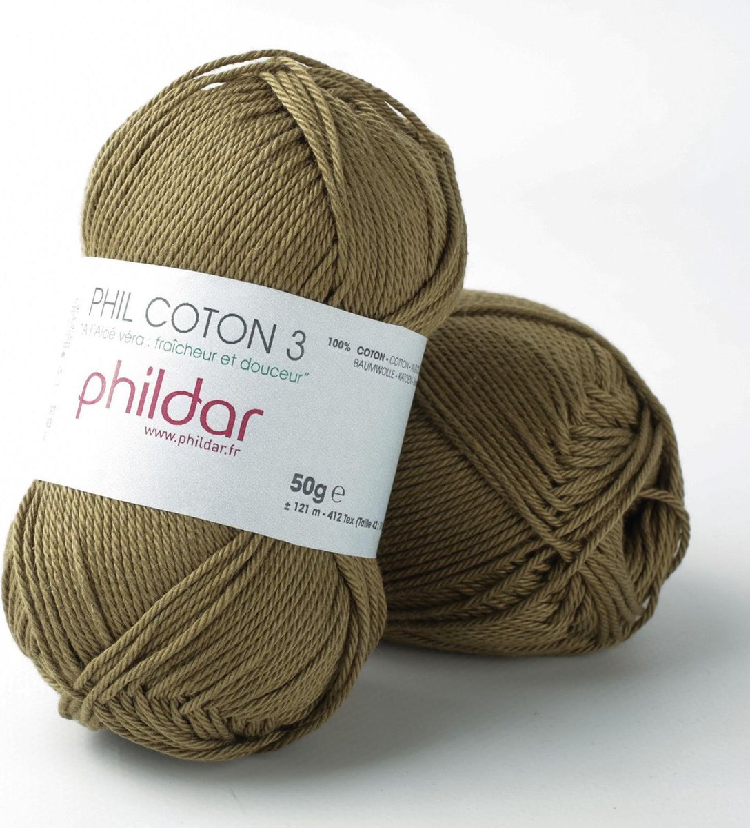 Phildar Phil Coton 3 army Pack 10 x 50 gram