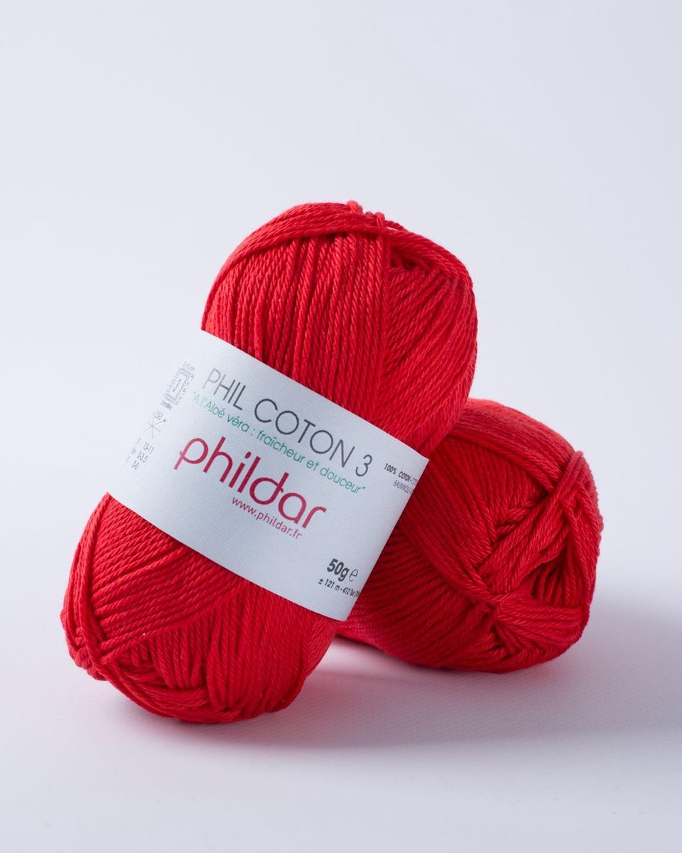 Phildar Phil Coton 3 cerise Pack 10 x 50 gram