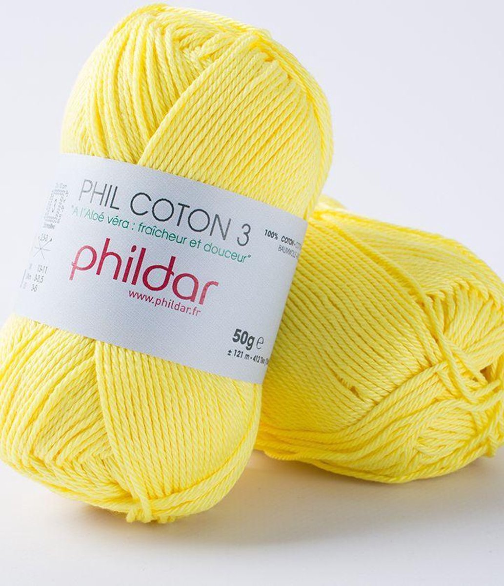 Phildar Phil Coton 3 citron Pack 10 x 50 gram