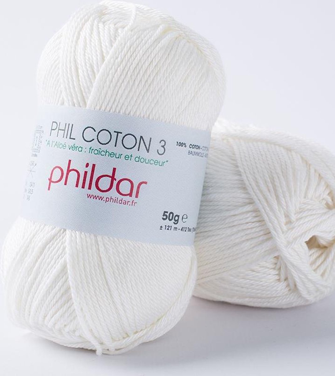 Phildar Phil Coton 3 craie Pack 10 x 50 gram