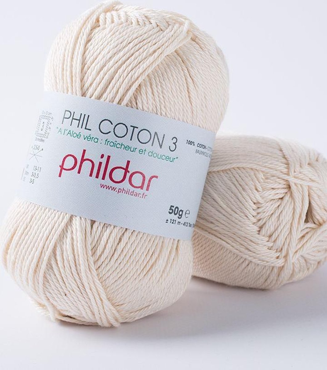 Phildar Phil Coton 3 ecru Pack 10 x 50 gram