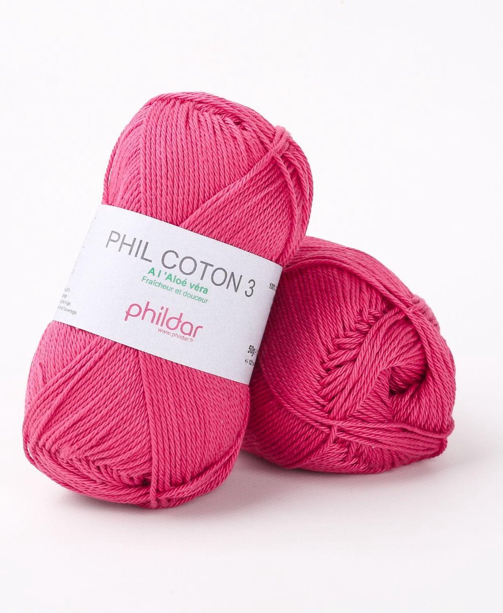 Phildar Phil Coton 3 framboise Pack 10 x 50 gram