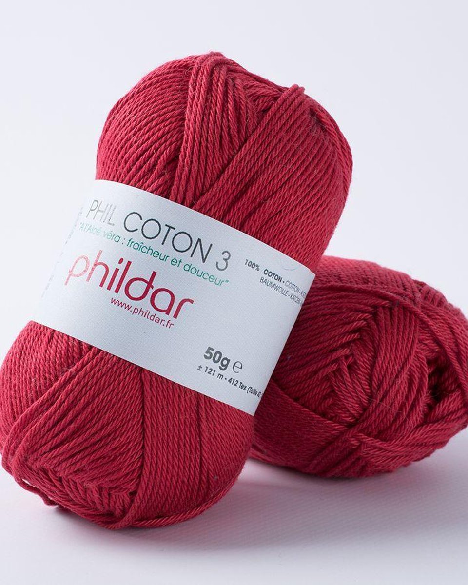 Phildar Phil Coton 3 griotte Pack 10 x 50 gram