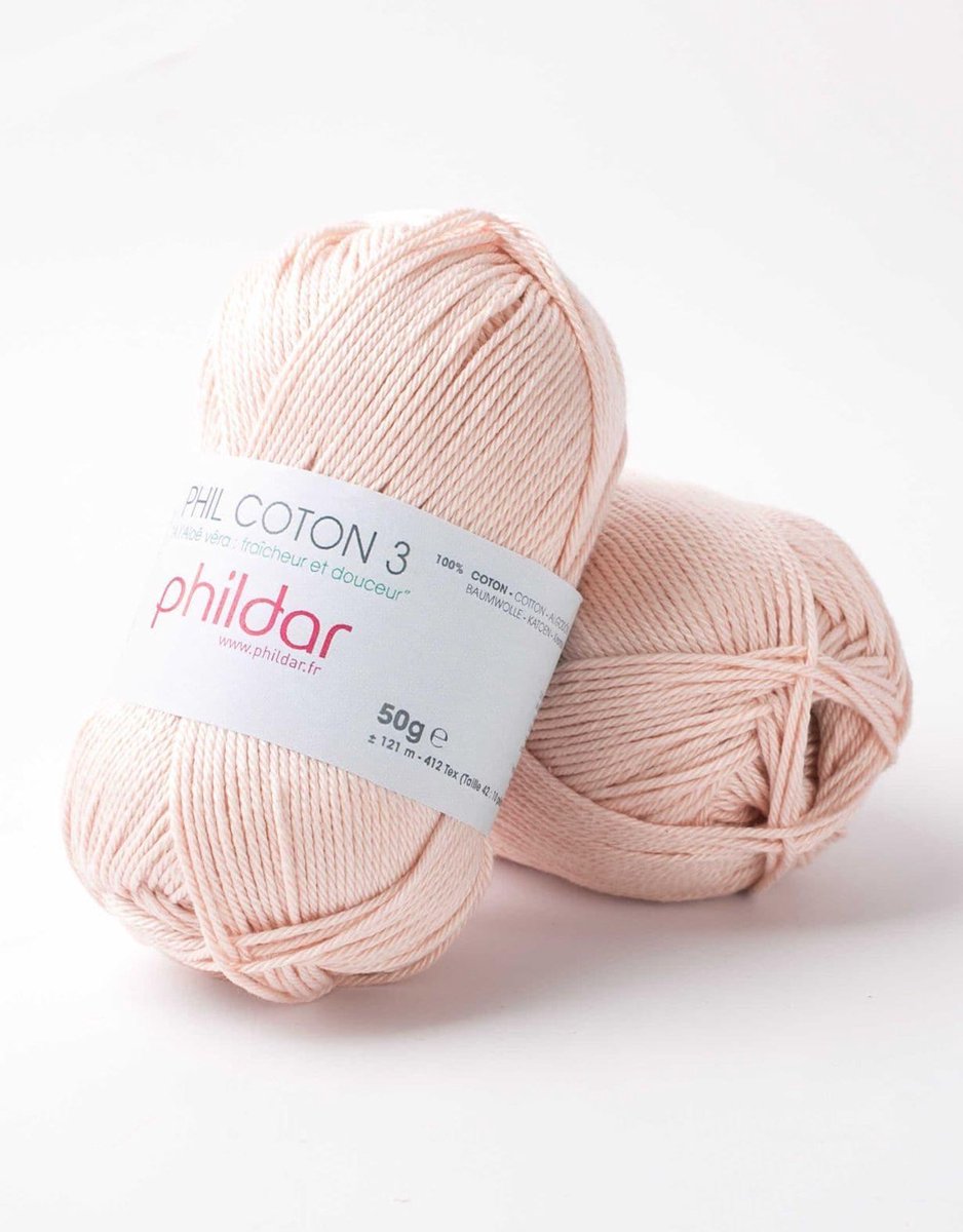 Phildar Phil Coton 3 lait de rose Pack 10 x 50 gram