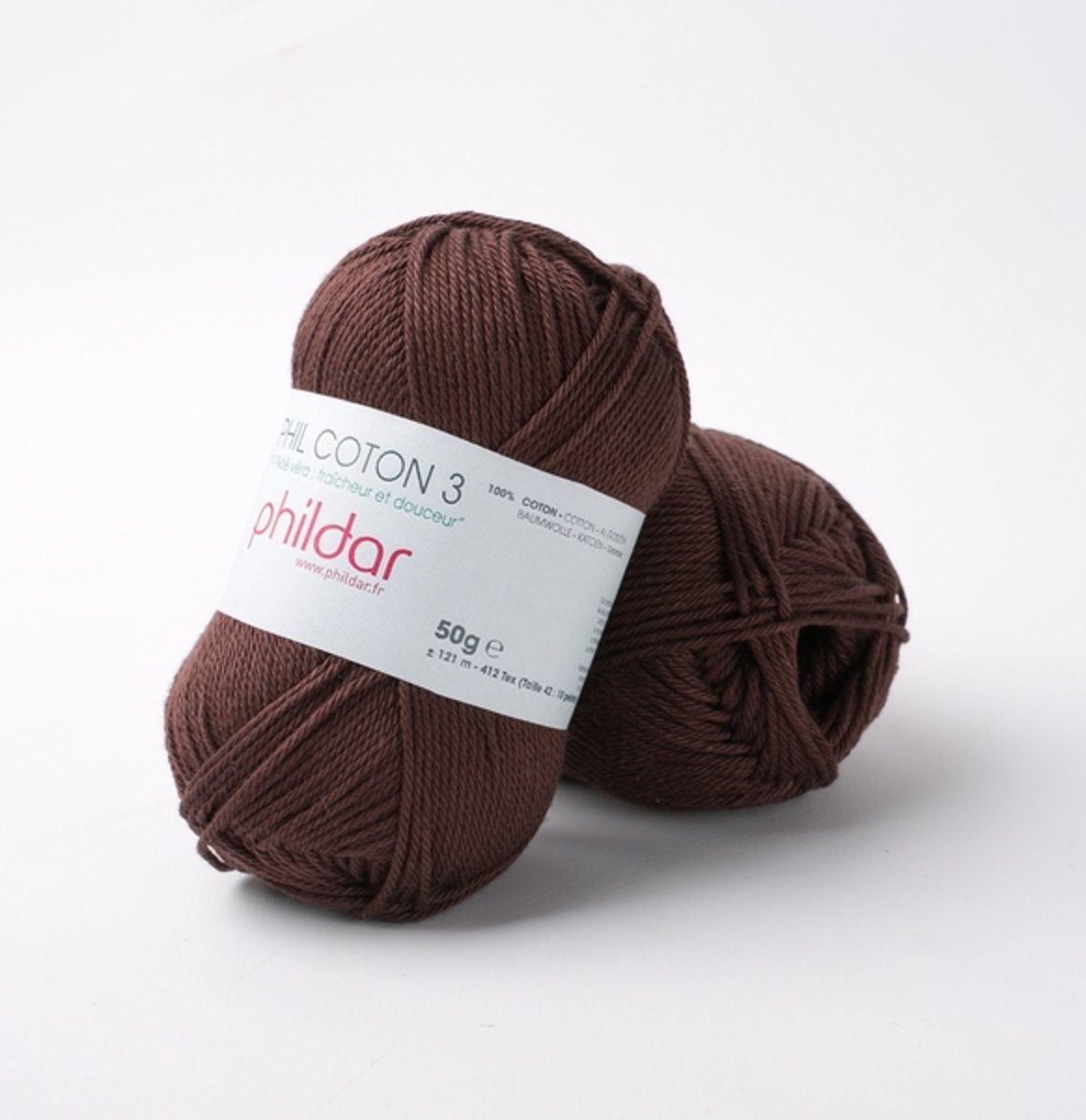 Phildar Phil Coton 3 marron 10 x 50 gram