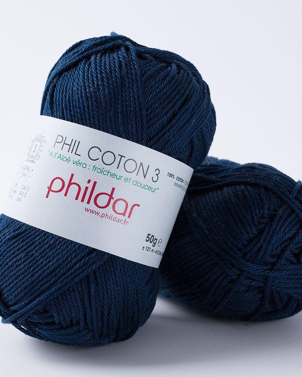 Phildar Phil Coton 3 naval Pack 10 x 50 gram