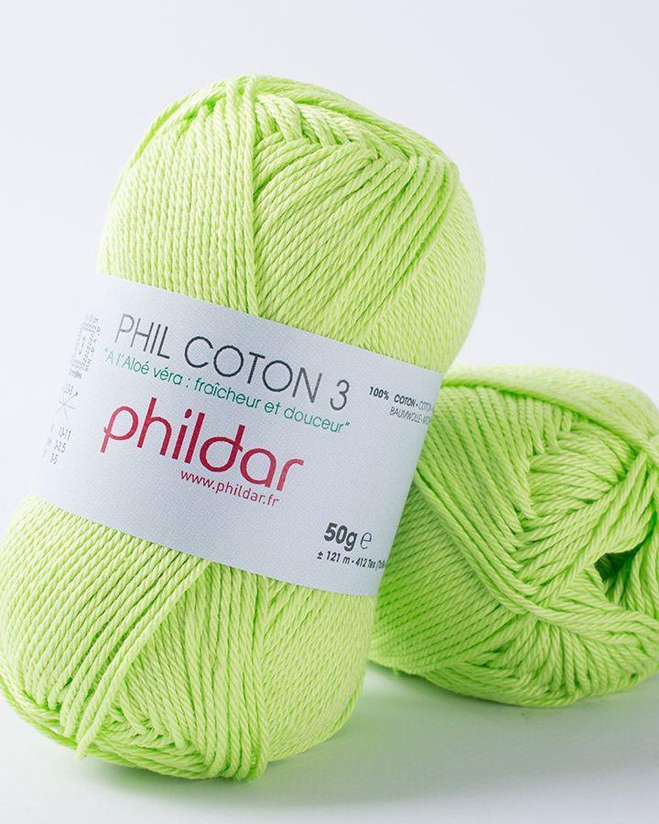 Phildar Phil Coton 3 pistache Pack 10 x 50 gram