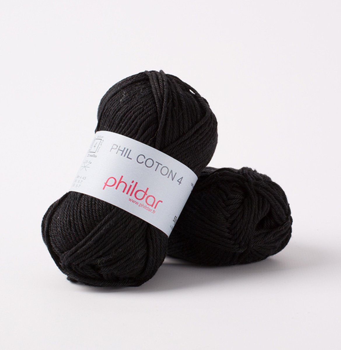 Phildar Phil Coton 4 Noir 10 x 50 gram