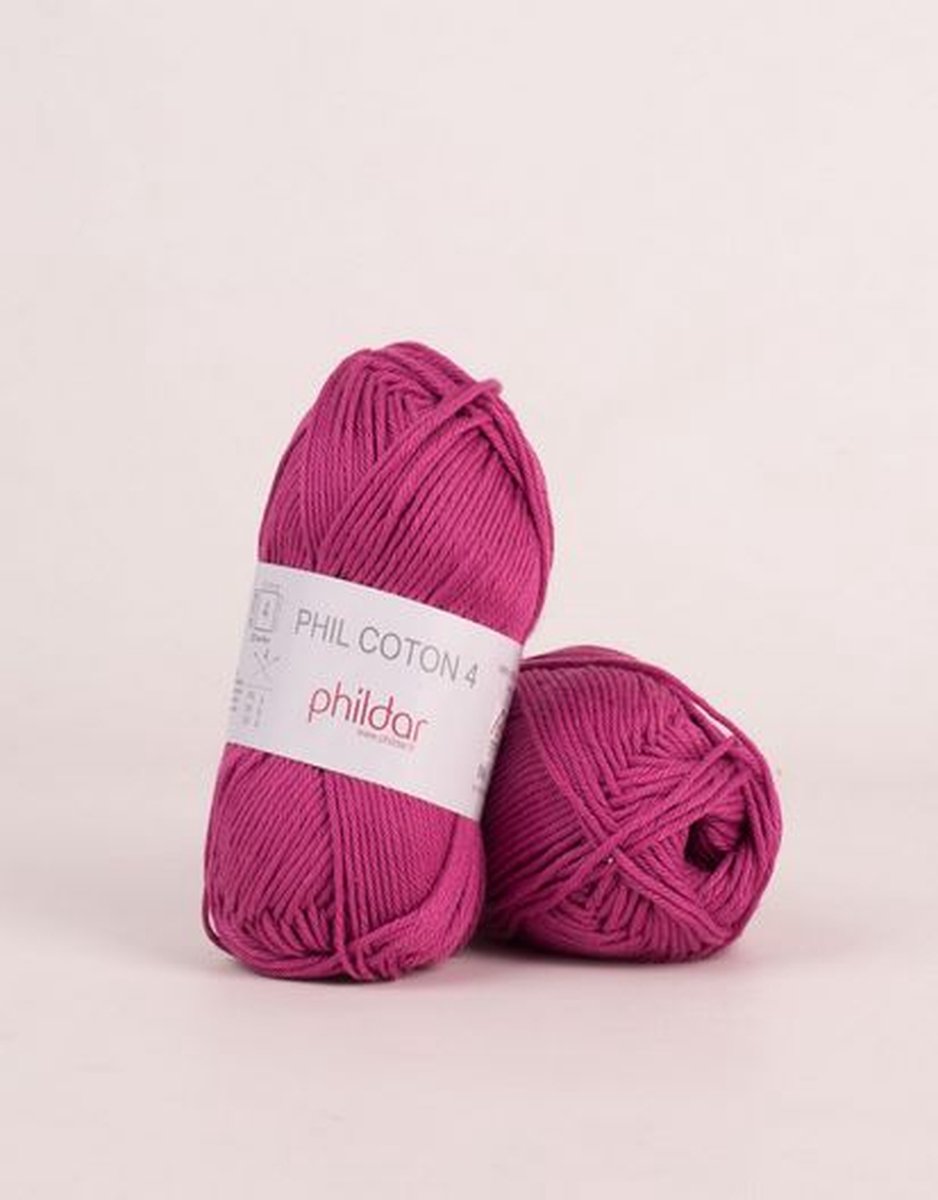 Phildar Phil Coton 4 magenta Pack 10 X 50 gram