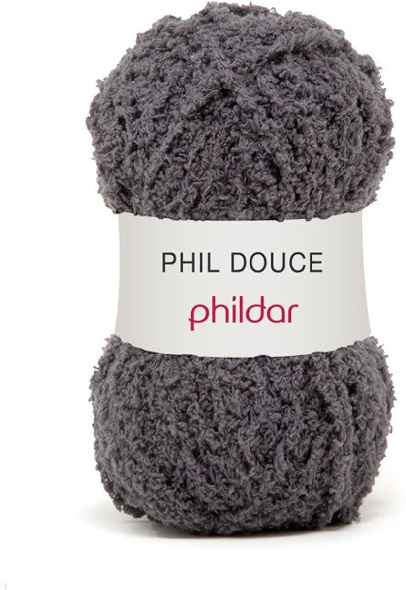 Phildar Phil Douce Anthracite 008. PAKJE MET 4 BOLLEN a 50 GRAM. KL.NUM. 319