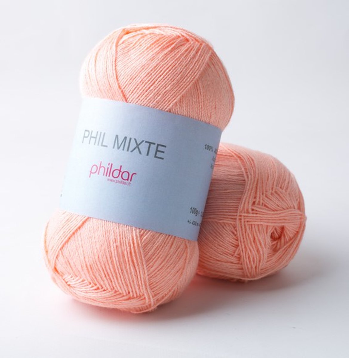 Phildar Phil Mixte Sorbet LOT 100. PAK MET 5 BOLLEN a 100 GRAM.