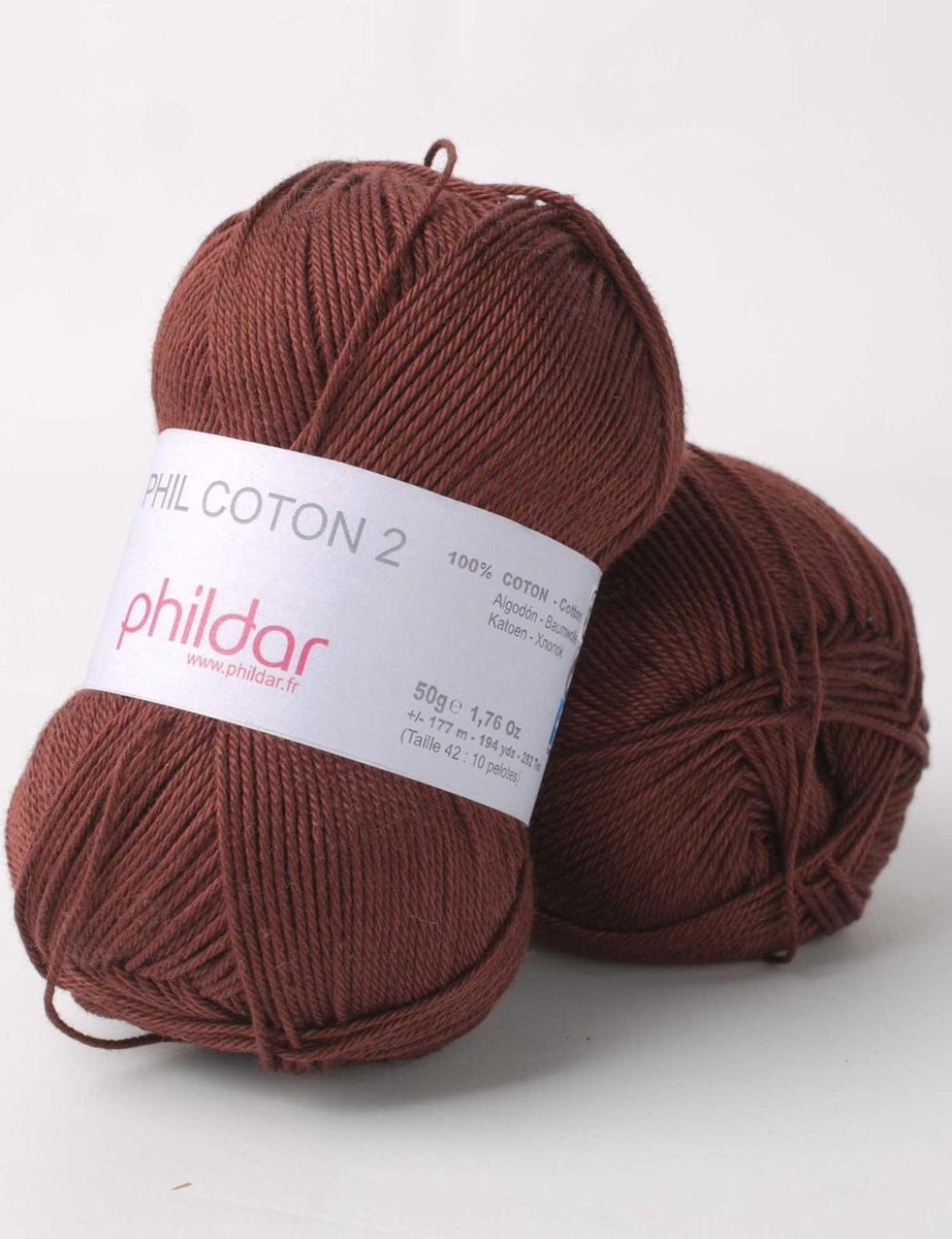 Phildar Phil Phil Coton 2 bordeaux Pack 10 x 50 gram