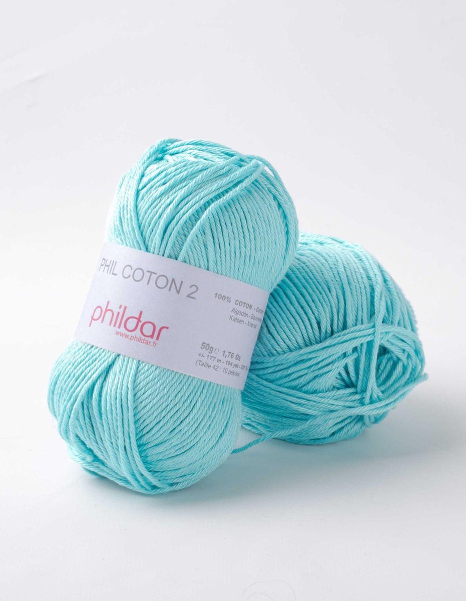 Phildar Phil Phil Coton 2 cyan Pack 10 x 50 gram