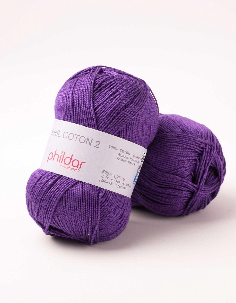 Phildar Phil Phil Coton 2 violet Pack 10 x 50 gram