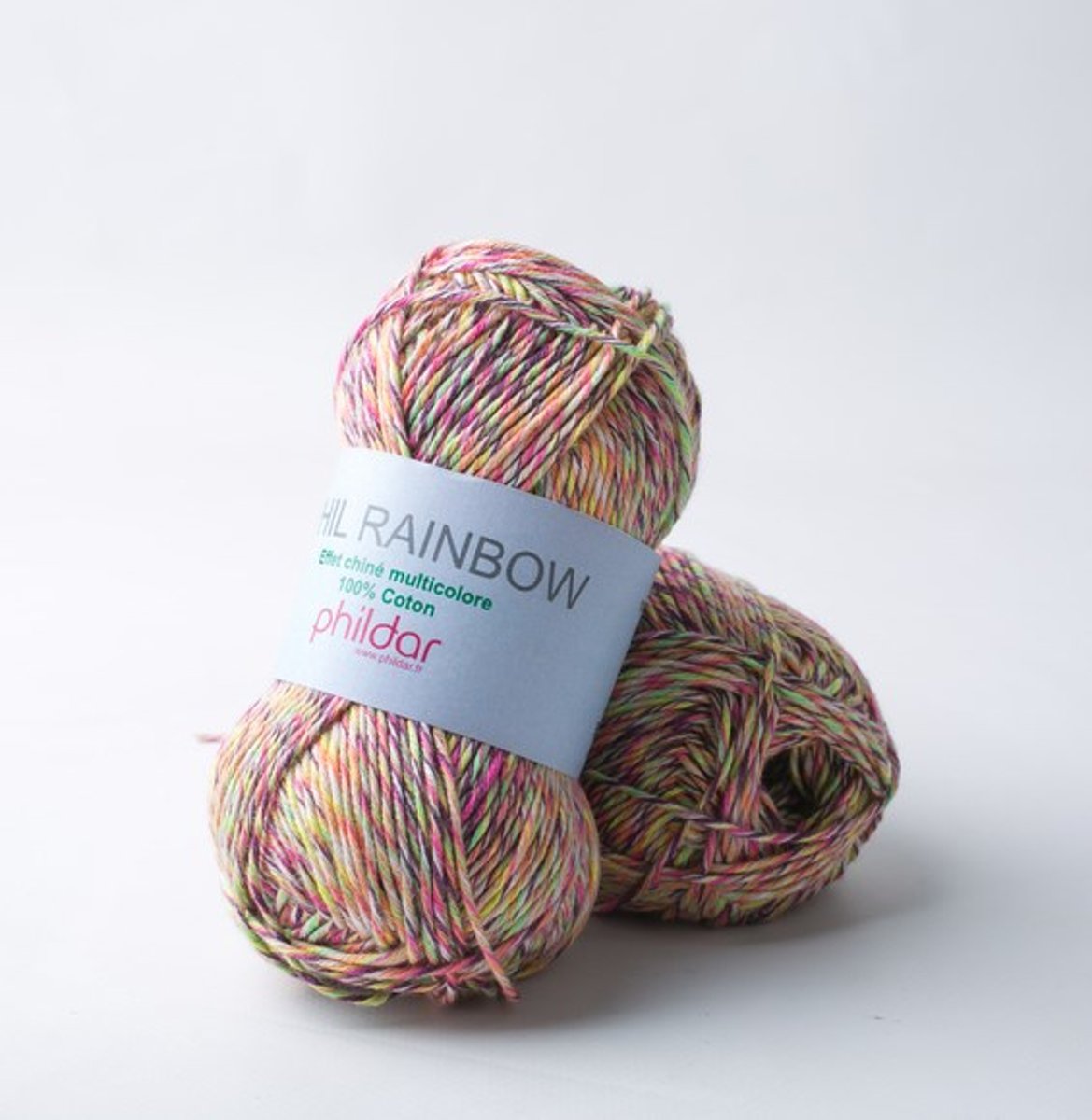 Phildar Phil Rainbow Neon. PAK MET 8 BOLLEN a 50 GRAM. KL.NUM. 101.