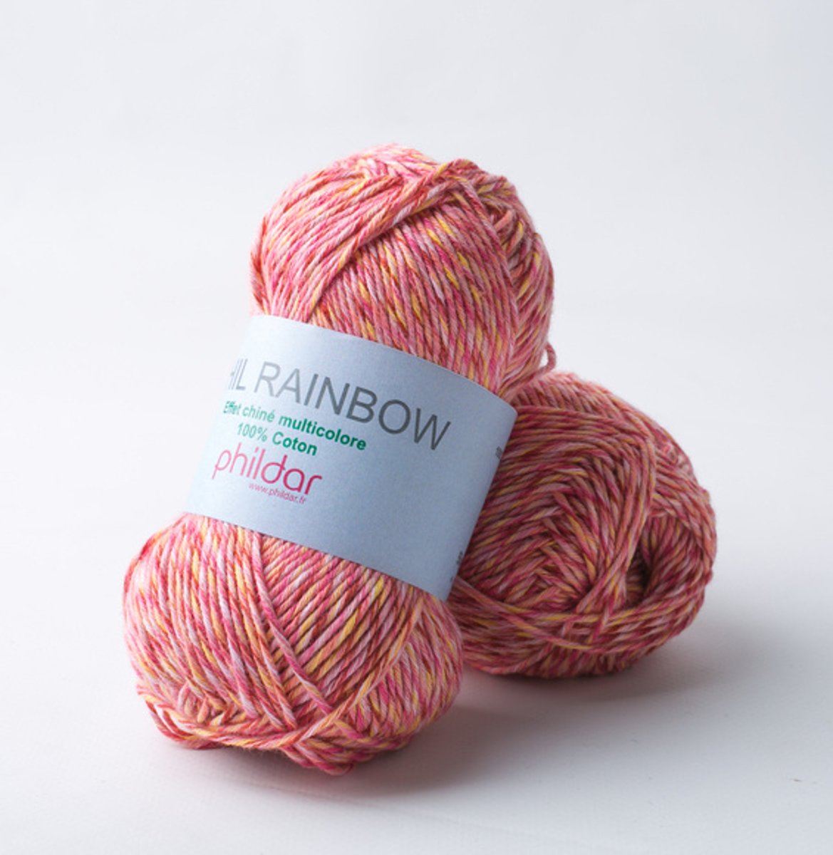 Phildar Phil Rainbow Pivoine. PAK MET 10 BOLLEN a 50 GRAM. KL.NUM. 102.  INCL. Gratis Digitale vinger haak en brei toerenteller