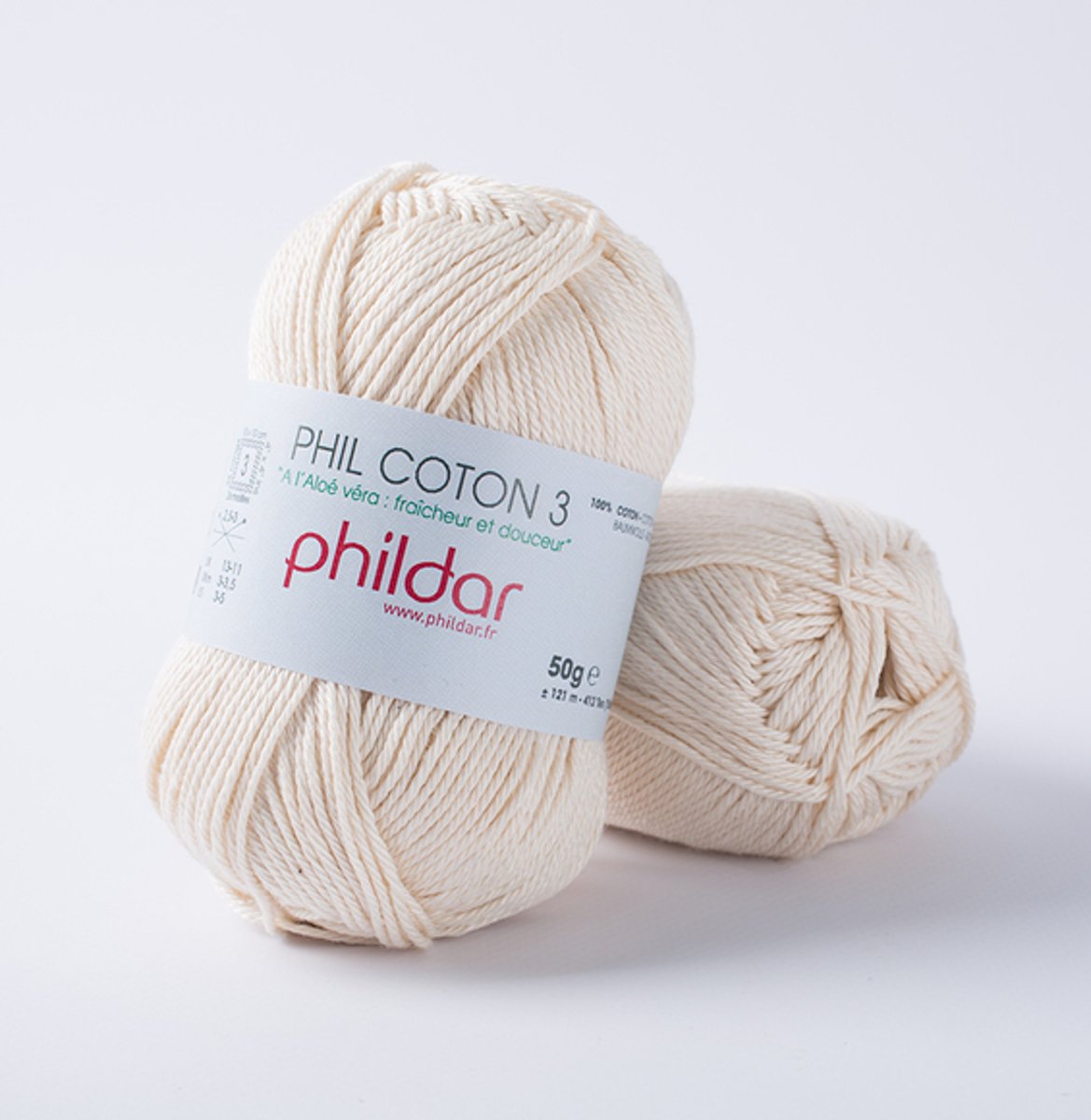 Phildar Phil coton 3 ecru 10 x 50 gram