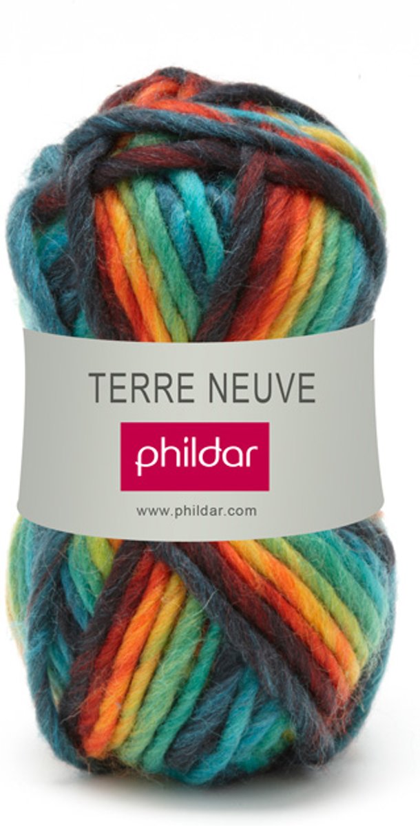 Phildar terre neuve 0100 multico. PAK MET 12 BOLLEN a 50 GRAM. KL.NUM. 102. OP=OP