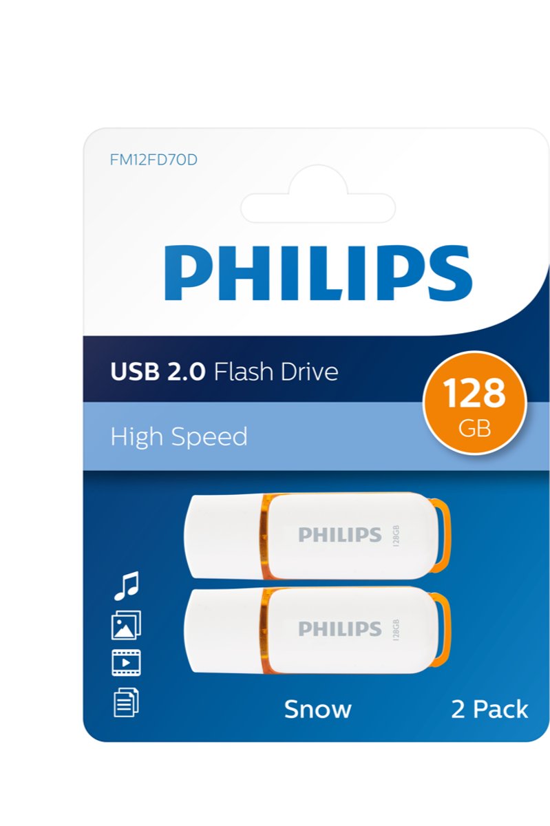 Philips USB flash drive Snow Edition 128GB, USB2.0, 2-pack