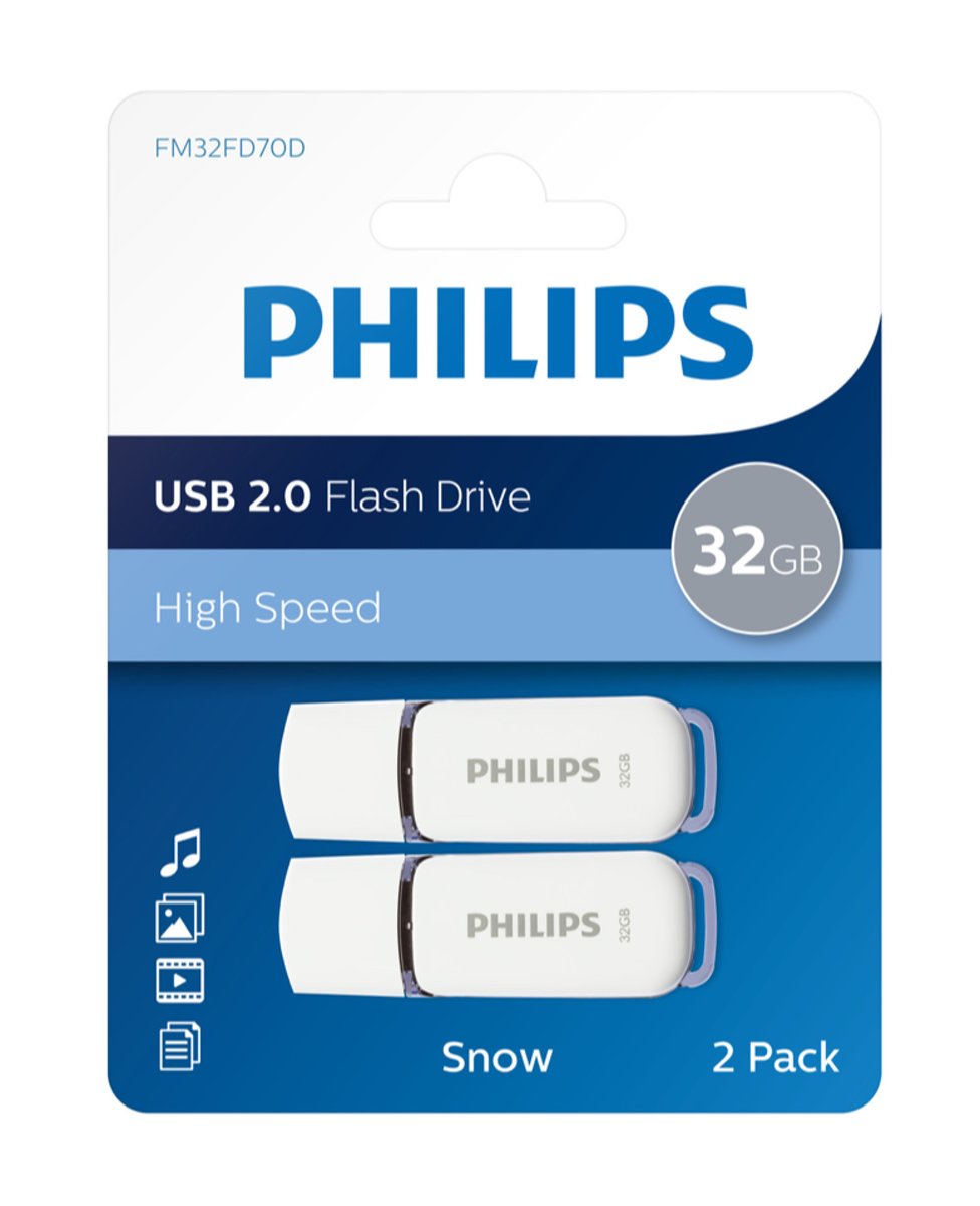 Philips USB flash drive Snow Edition 32GB, USB2.0, 2-pack