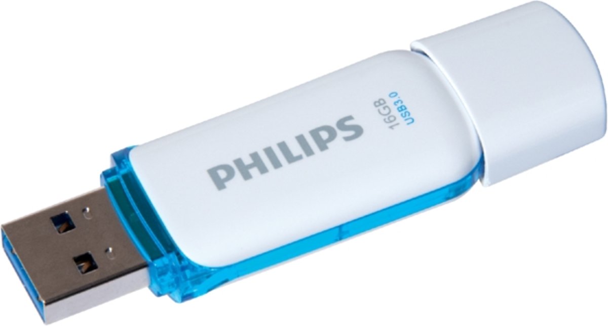 Usb-stick philips snow key type 16gb 3.0 blauw